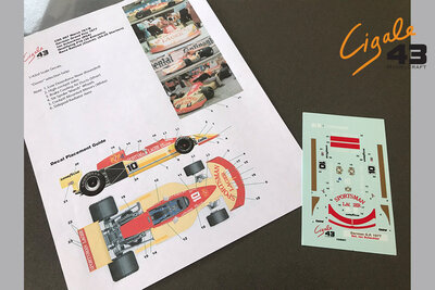 Decals March 761B 1977 Formula 1 1/43rd scale for Tameo Kits by Cigale 43 (CDS007)