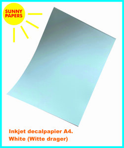 Inkjet decalpapier White (witte drager A4) SUNNY PAPERS